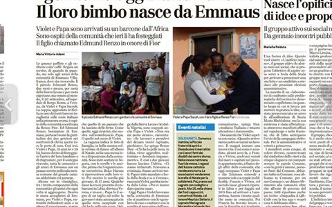 I genitori sfuggiti al terrorismo il loro bimbo nasce da Emmaus